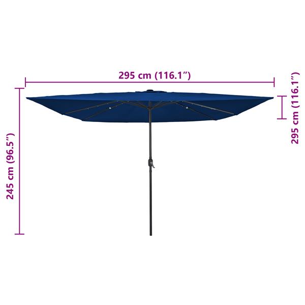 Grote foto vidaxl tuinparasol blauw en zwart 295 x 295 x 245 cm tuin en terras overige tuin en terras