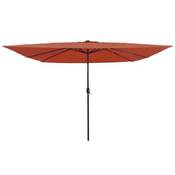 Grote foto vidaxl tuinparasol rood en zwart 295 x 295 x 245 cm polyester en staal tuin en terras overige tuin en terras