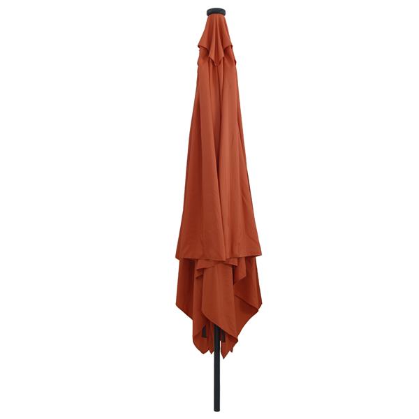 Grote foto vidaxl tuinparasol rood en zwart 295 x 295 x 245 cm polyester en staal tuin en terras overige tuin en terras