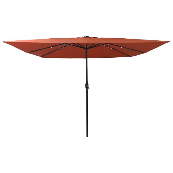 Grote foto vidaxl tuinparasol rood en zwart 295 x 295 x 245 cm polyester en staal tuin en terras overige tuin en terras