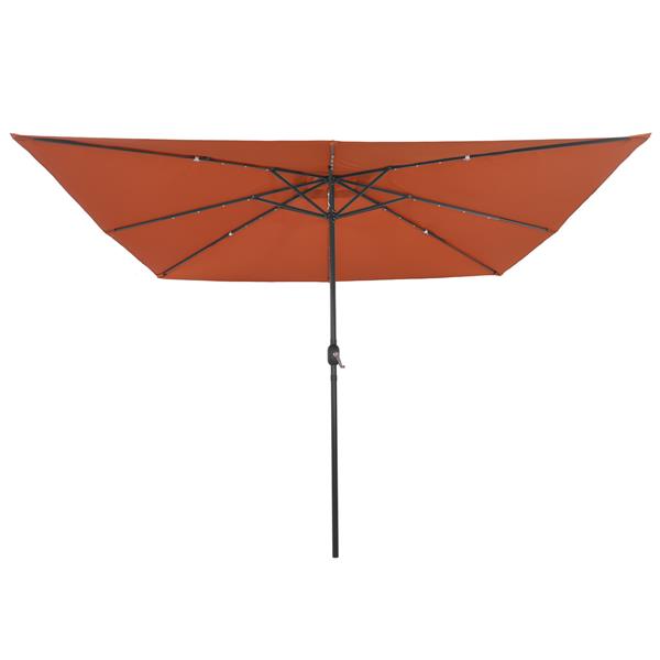Grote foto vidaxl tuinparasol rood en zwart 295 x 295 x 245 cm polyester en staal tuin en terras overige tuin en terras