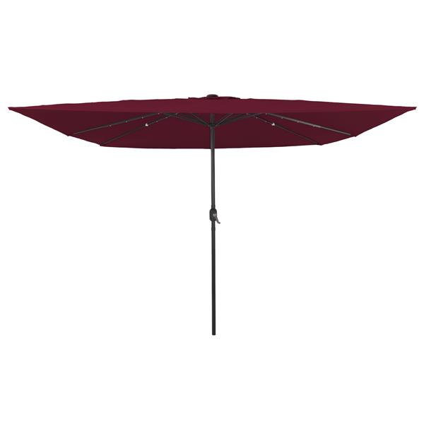 Grote foto vidaxl tuinparasol rood en zwart 295 x 295 x 245 cm polyester en staal tuin en terras overige tuin en terras