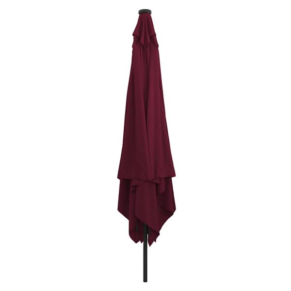 Grote foto vidaxl tuinparasol rood en zwart 295 x 295 x 245 cm polyester en staal tuin en terras overige tuin en terras