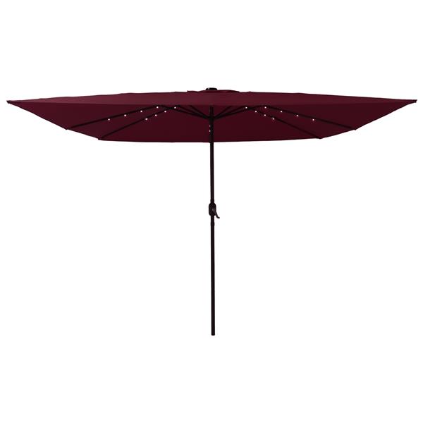 Grote foto vidaxl tuinparasol rood en zwart 295 x 295 x 245 cm polyester en staal tuin en terras overige tuin en terras