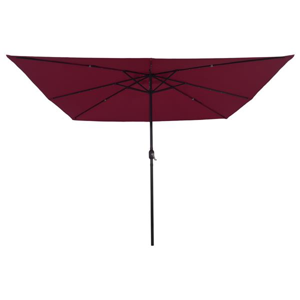Grote foto vidaxl tuinparasol rood en zwart 295 x 295 x 245 cm polyester en staal tuin en terras overige tuin en terras