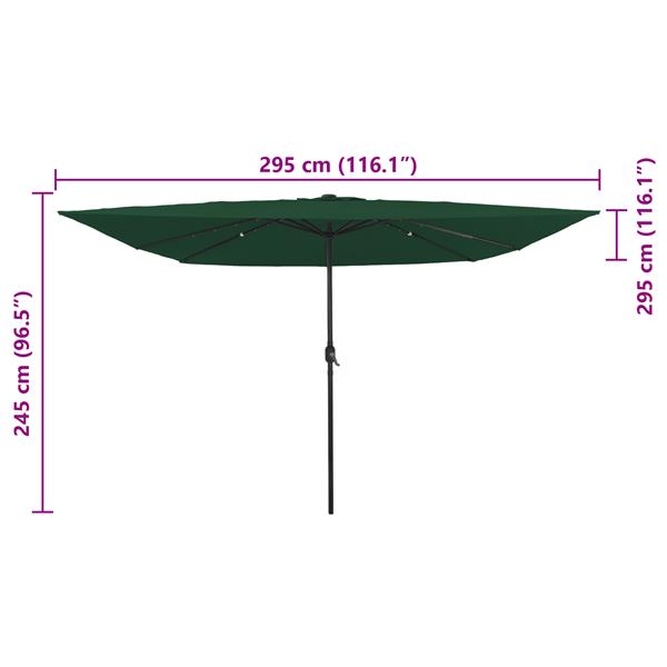 Grote foto vidaxl tuinparasol groen en zwart 295 x 295 x 245 cm tuin en terras overige tuin en terras