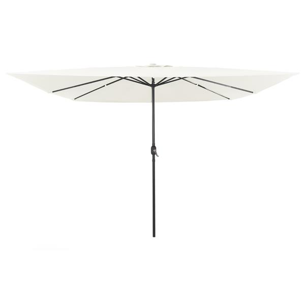 Grote foto vidaxl tuinparasol wit en zwart 295 x 295 x 245 cm polyester en staal tuin en terras overige tuin en terras
