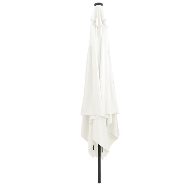 Grote foto vidaxl tuinparasol wit en zwart 295 x 295 x 245 cm polyester en staal tuin en terras overige tuin en terras