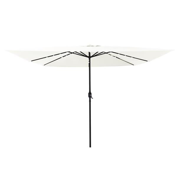 Grote foto vidaxl tuinparasol wit en zwart 295 x 295 x 245 cm polyester en staal tuin en terras overige tuin en terras