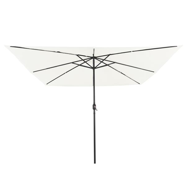 Grote foto vidaxl tuinparasol wit en zwart 295 x 295 x 245 cm polyester en staal tuin en terras overige tuin en terras