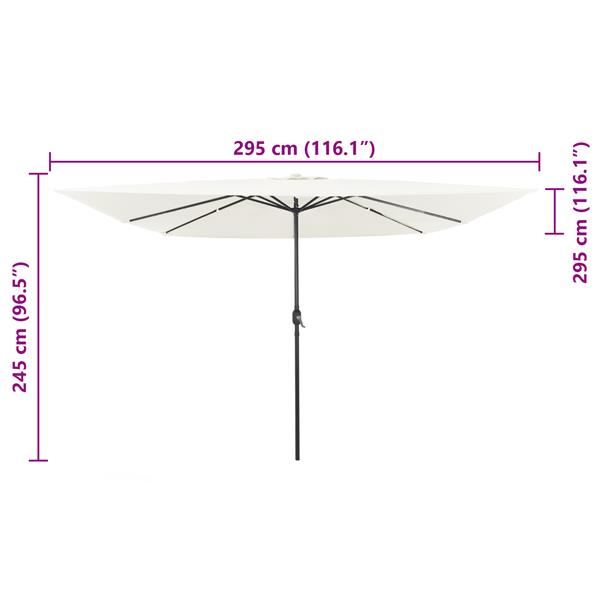 Grote foto vidaxl tuinparasol wit en zwart 295 x 295 x 245 cm polyester en staal tuin en terras overige tuin en terras