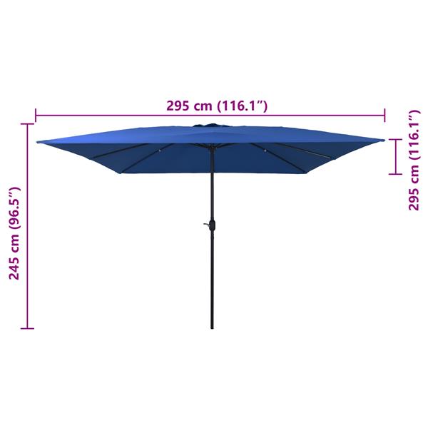 Grote foto vidaxl tuinparasol blauw en zwart 295 x 295 x 245 cm tuin en terras overige tuin en terras