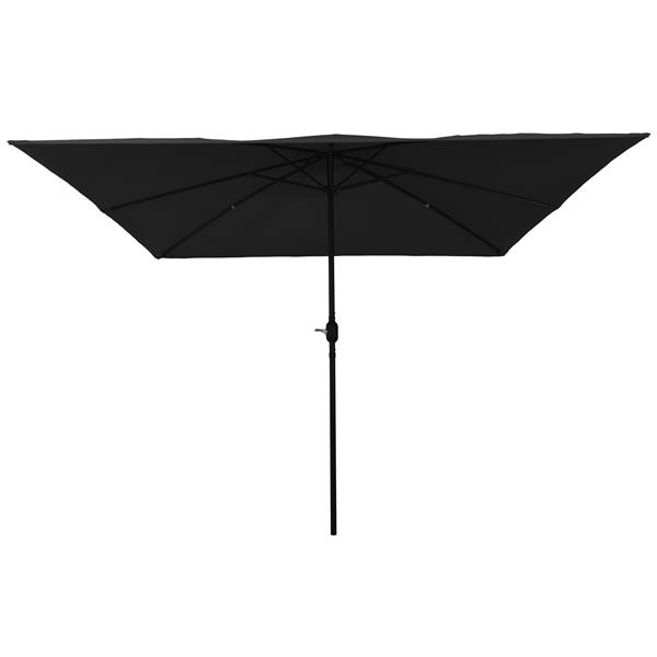 Grote foto vidaxl tuinparasol zwart 295 x 295 x 245 cm polyester en staal tuin en terras overige tuin en terras