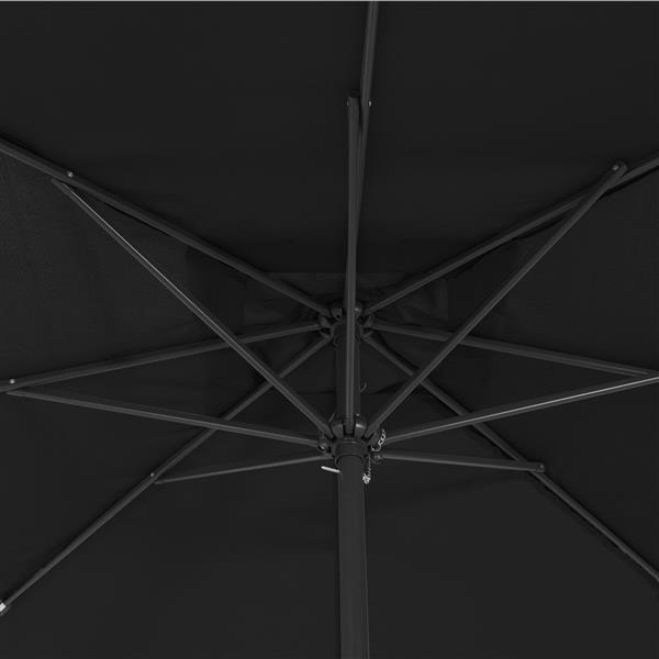 Grote foto vidaxl tuinparasol zwart 295 x 295 x 245 cm polyester en staal tuin en terras overige tuin en terras