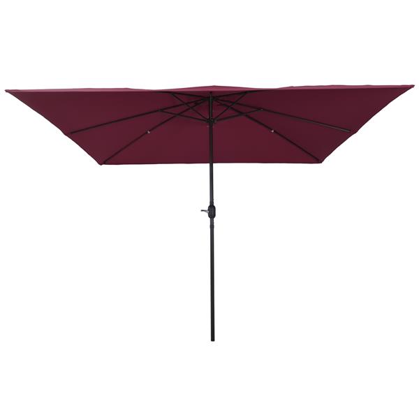 Grote foto vidaxl tuinparasol rood en zwart 295 x 295 x 245 cm polyester en staal tuin en terras overige tuin en terras