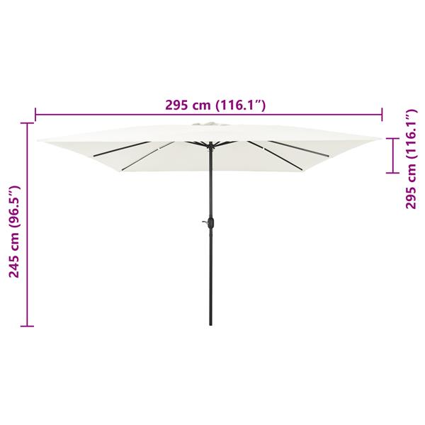 Grote foto vidaxl tuinparasol wit en zwart 295 x 295 x 245 cm polyester en staal tuin en terras overige tuin en terras