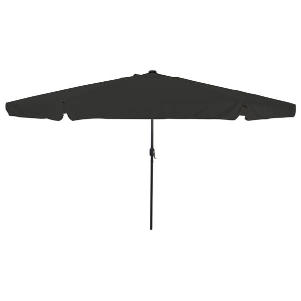 Grote foto vidaxl tuinparasol zwart 395 x 395 x 245 cm polyester en staal tuin en terras overige tuin en terras