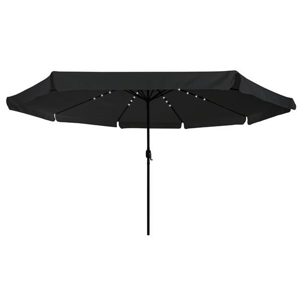 Grote foto vidaxl tuinparasol zwart 395 x 395 x 245 cm polyester en staal tuin en terras overige tuin en terras