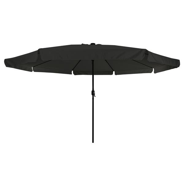 Grote foto vidaxl tuinparasol zwart 395 x 395 x 245 cm polyester en staal tuin en terras overige tuin en terras