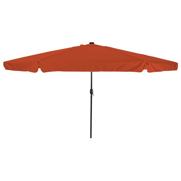 Grote foto vidaxl tuinparasol rood en zwart 395 x 395 x 245 cm polyester en staal tuin en terras overige tuin en terras