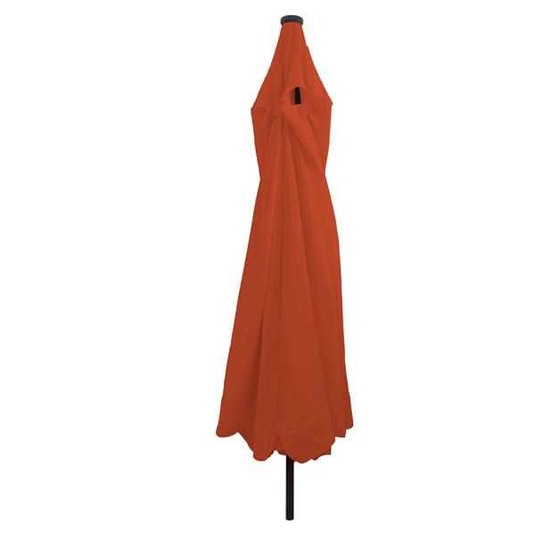 Grote foto vidaxl tuinparasol rood en zwart 395 x 395 x 245 cm polyester en staal tuin en terras overige tuin en terras
