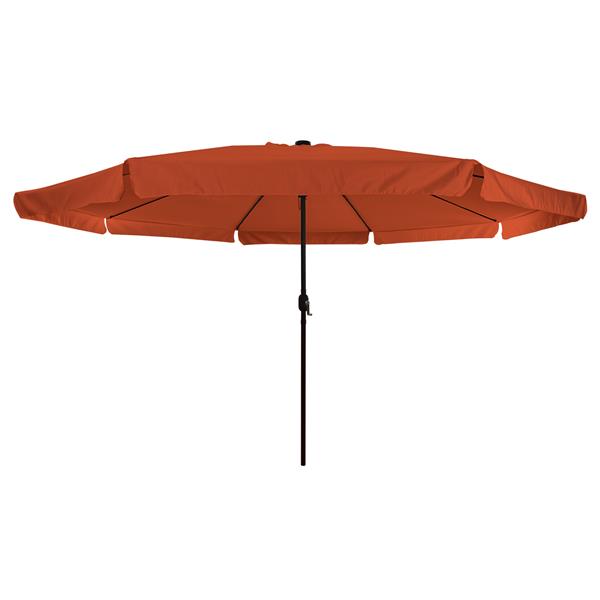 Grote foto vidaxl tuinparasol rood en zwart 395 x 395 x 245 cm polyester en staal tuin en terras overige tuin en terras