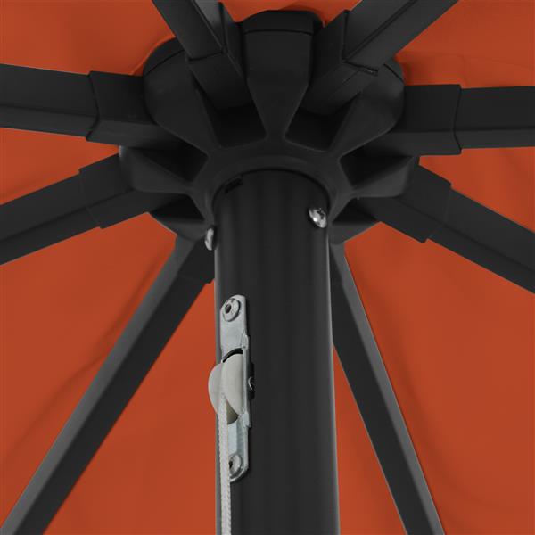 Grote foto vidaxl tuinparasol rood en zwart 395 x 395 x 245 cm polyester en staal tuin en terras overige tuin en terras