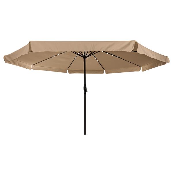 Grote foto vidaxl tuinparasol taupe 395 x 395 x 245 cm polyester tuin en terras overige tuin en terras