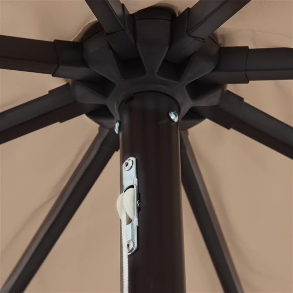 Grote foto vidaxl tuinparasol taupe 395 x 395 x 245 cm polyester tuin en terras overige tuin en terras