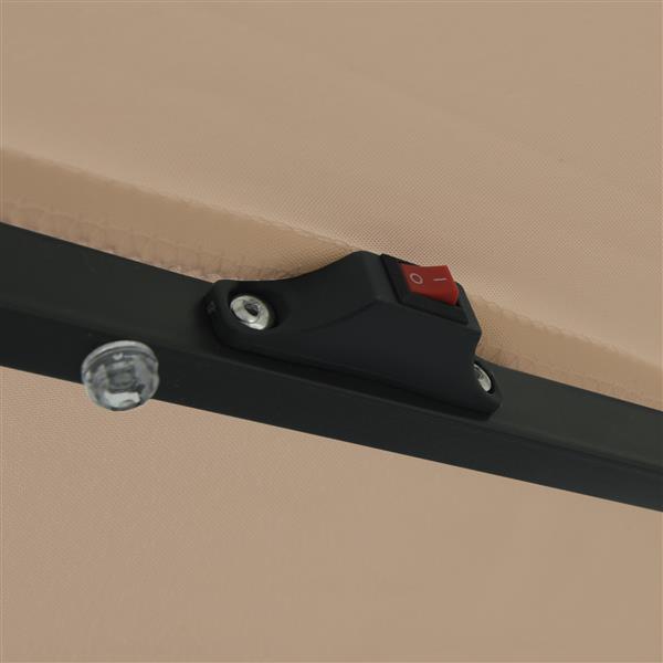 Grote foto vidaxl tuinparasol taupe 395 x 395 x 245 cm polyester tuin en terras overige tuin en terras