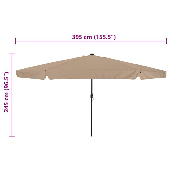 Grote foto vidaxl tuinparasol taupe 395 x 395 x 245 cm polyester tuin en terras overige tuin en terras