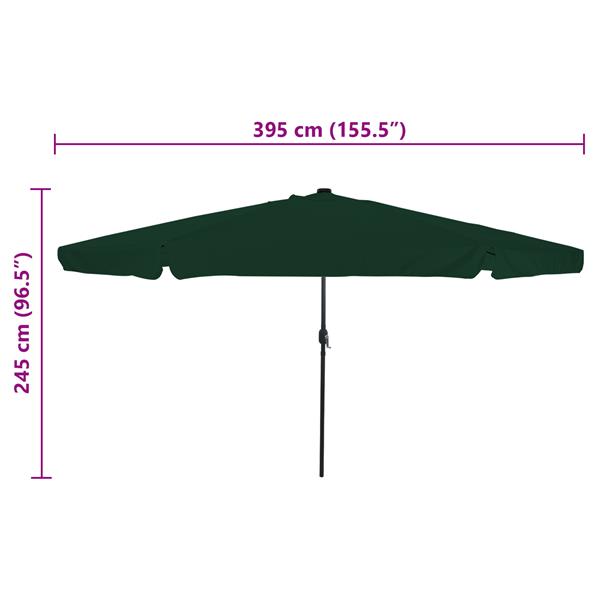 Grote foto vidaxl tuinparasol groen 395 x 395 x 245 cm polyester tuin en terras overige tuin en terras