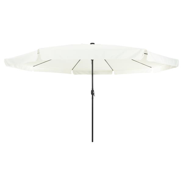 Grote foto vidaxl tuinparasol wit en zwart 395 x 395 x 245 cm polyester en staal tuin en terras overige tuin en terras