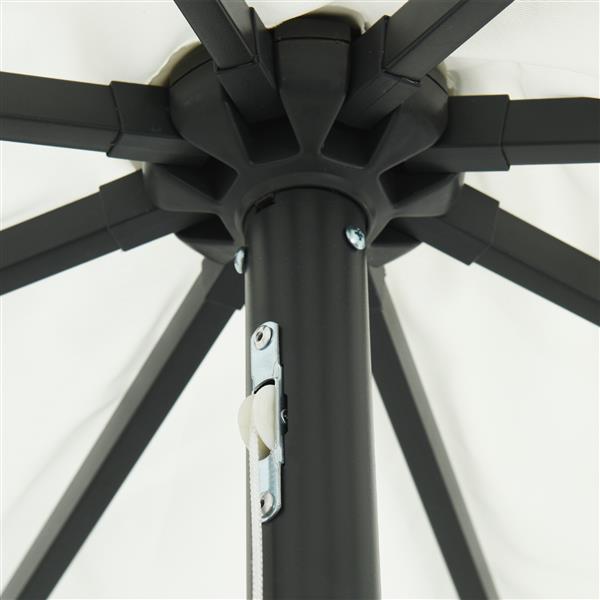 Grote foto vidaxl tuinparasol wit en zwart 395 x 395 x 245 cm polyester en staal tuin en terras overige tuin en terras