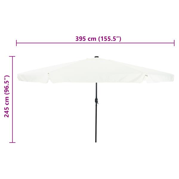 Grote foto vidaxl tuinparasol wit en zwart 395 x 395 x 245 cm polyester en staal tuin en terras overige tuin en terras