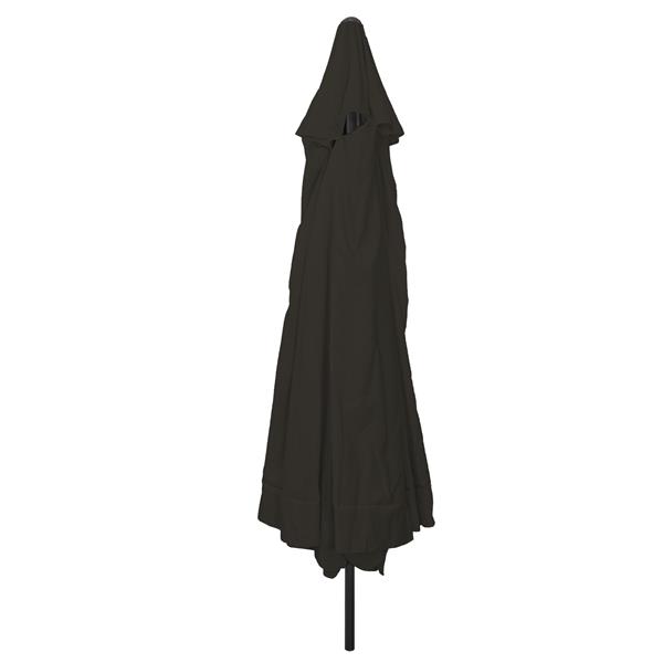 Grote foto vidaxl tuinparasol zwart 395 x 395 x 245 cm polyester en staal tuin en terras overige tuin en terras