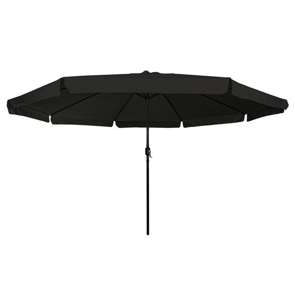 Grote foto vidaxl tuinparasol zwart 395 x 395 x 245 cm polyester en staal tuin en terras overige tuin en terras