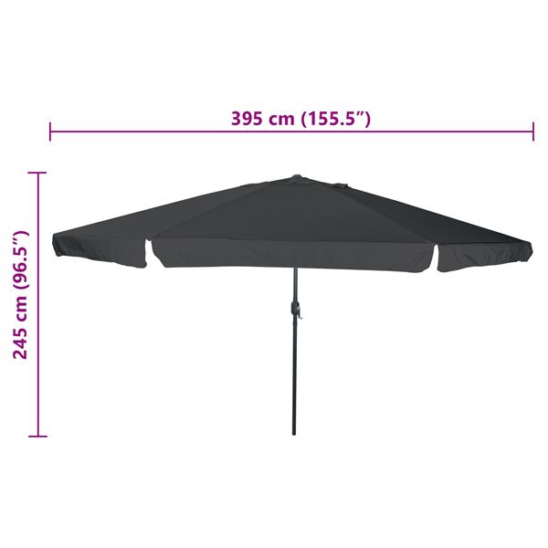 Grote foto vidaxl tuinparasol antraciet en zwart 395 x 395 x 245 cm tuin en terras overige tuin en terras