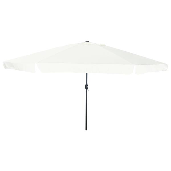 Grote foto vidaxl tuinparasol wit en zwart 395 x 395 x 245 cm polyester en staal tuin en terras overige tuin en terras