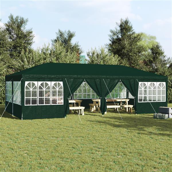 Grote foto vidaxl partytent groen en wit 800 x 400 x 266 cm polyester en staal tuin en terras overige tuin en terras