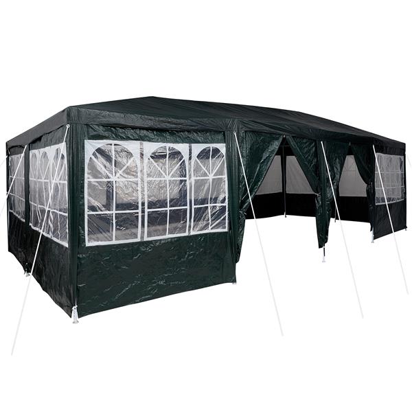 Grote foto vidaxl partytent groen en wit 800 x 400 x 266 cm polyester en staal tuin en terras overige tuin en terras