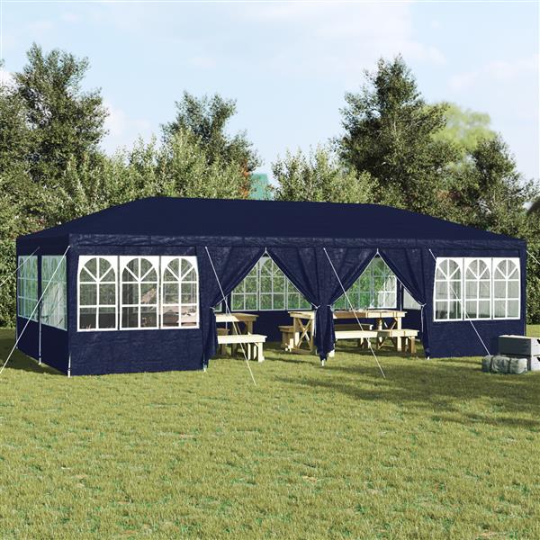 Grote foto vidaxl partytent blauw en wit 800 x 400 x 266 cm polyester en staal tuin en terras overige tuin en terras