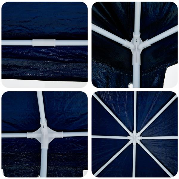 Grote foto vidaxl partytent blauw en wit 800 x 400 x 266 cm polyester en staal tuin en terras overige tuin en terras