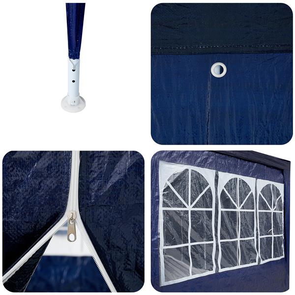 Grote foto vidaxl partytent blauw en wit 800 x 400 x 266 cm polyester en staal tuin en terras overige tuin en terras