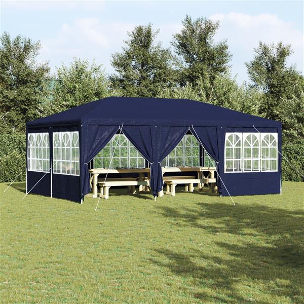 Grote foto vidaxl partytent blauw en wit 600 x 400 x 266 cm polyester en staal tuin en terras overige tuin en terras