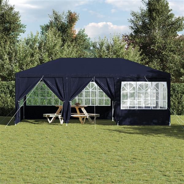 Grote foto vidaxl partytent blauw en wit 600 x 400 x 266 cm polyester en staal tuin en terras overige tuin en terras