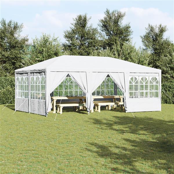 Grote foto vidaxl partytent wit 600 x 400 x 266 cm polyester en staal tuin en terras overige tuin en terras