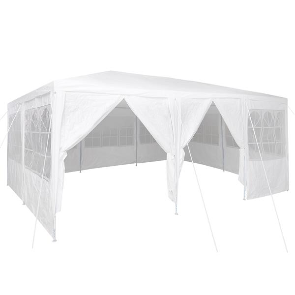Grote foto vidaxl partytent wit 600 x 400 x 266 cm polyester en staal tuin en terras overige tuin en terras