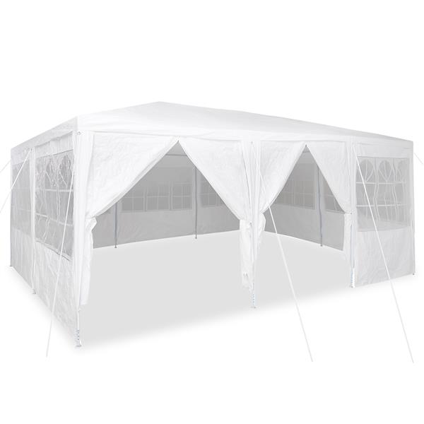 Grote foto vidaxl partytent wit 600 x 400 x 266 cm polyester en staal tuin en terras overige tuin en terras