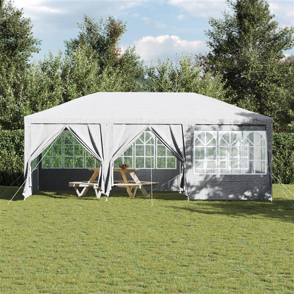 Grote foto vidaxl partytent wit 600 x 400 x 266 cm polyester en staal tuin en terras overige tuin en terras